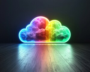 Obraz premium A symbolic glowing LGBTQ Cloud indicating in Pride concept