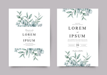 Greenery elegant wedding invitation template