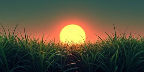 A vibrant spring scene with lush green grass and radiant sunlight, evoking freshness and energy. Great for nature themes.