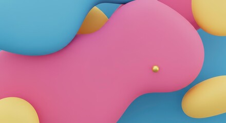 Abstract Shapes in Vivid Hues: a captivating composition of flowing, amorphous shapes in vibrant pink, blue, and yellow creates a modern and dynamic visual.
