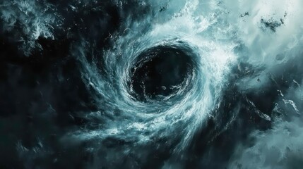 Fototapeta premium Hurricane eye forming from space, generating powerful winds and destruction