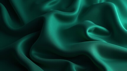 Fototapeta premium Black dark teal jade emerald sea aventurine green abstract background. Silk satin fabric. Glitter shimmer. Color gradient. Line stripe wave shadow. Drapery curtain. Luxury elegant subtle. Blank design