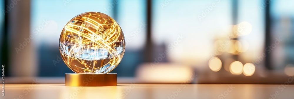 Poster intricately designed globe with illuminating lines - a close-up of a globe showcasing intricate desi