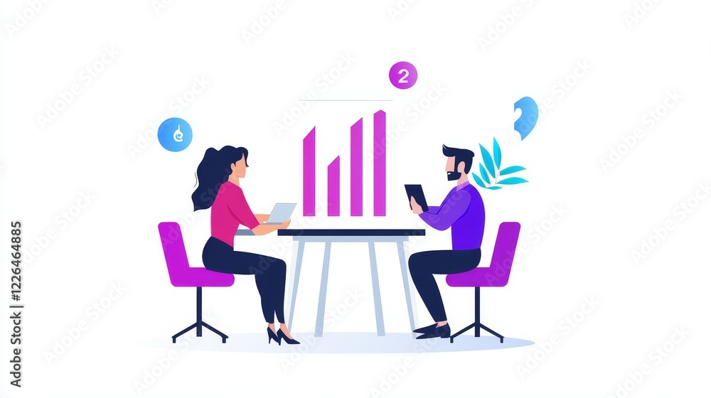 Poster modern strategic planning dashboard in a collaborative setting - a sleek modern dashboard showcases 