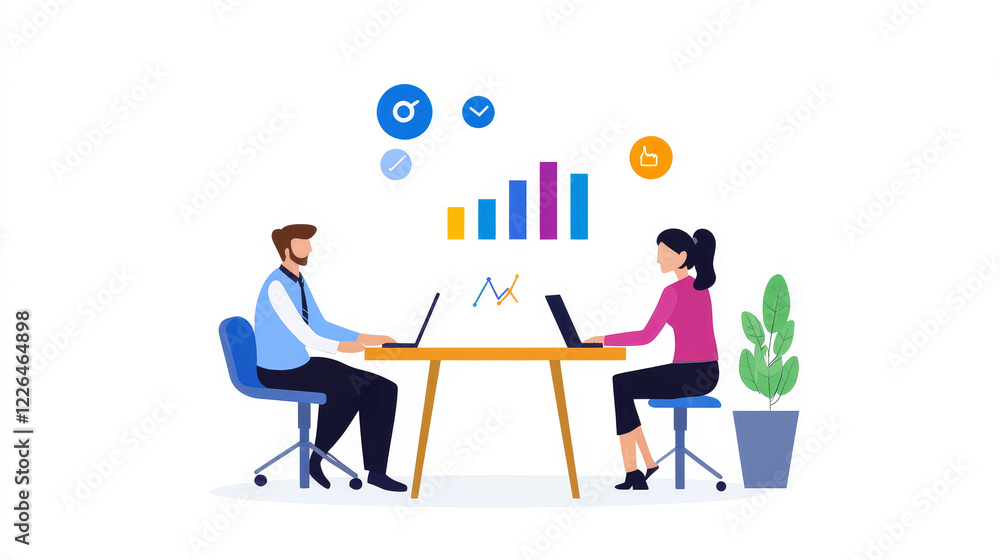 Poster modern strategic planning dashboard with team collaboration - a sleek and modern dashboard showing t
