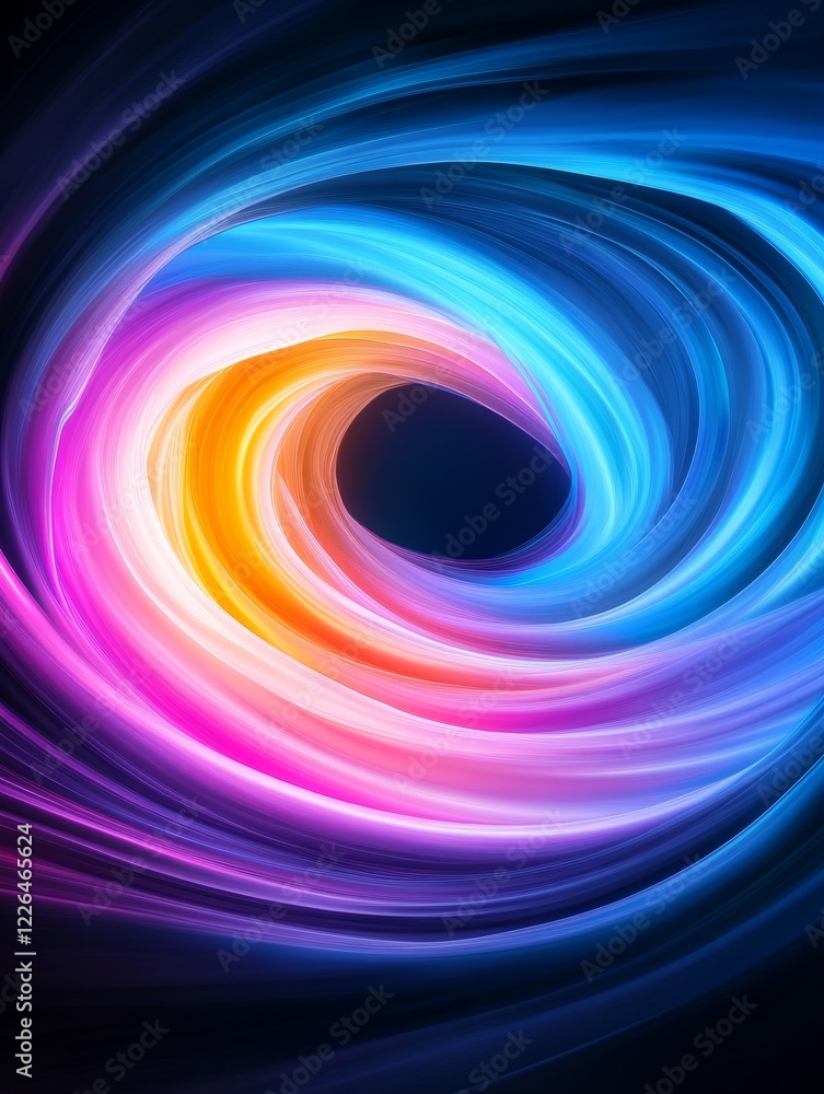Poster swirling vortex of colorful lights - a captivating abstract image showing a vortex of vibrant colors