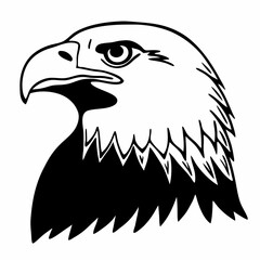 eagle head vector silhouette with white background
