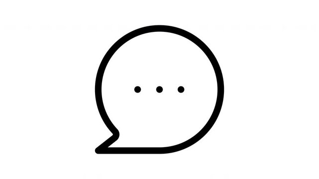 A dynamic motion graphic of a chat icon featuring subtle interaction effects. Perfect for highlighting real time communication in apps or websites.
