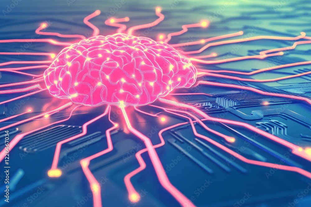 Aufkleber a mesmerizing abstract representation of a glowing brain - an abstract visualization of a glowing br