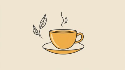 tea icon inside the round line