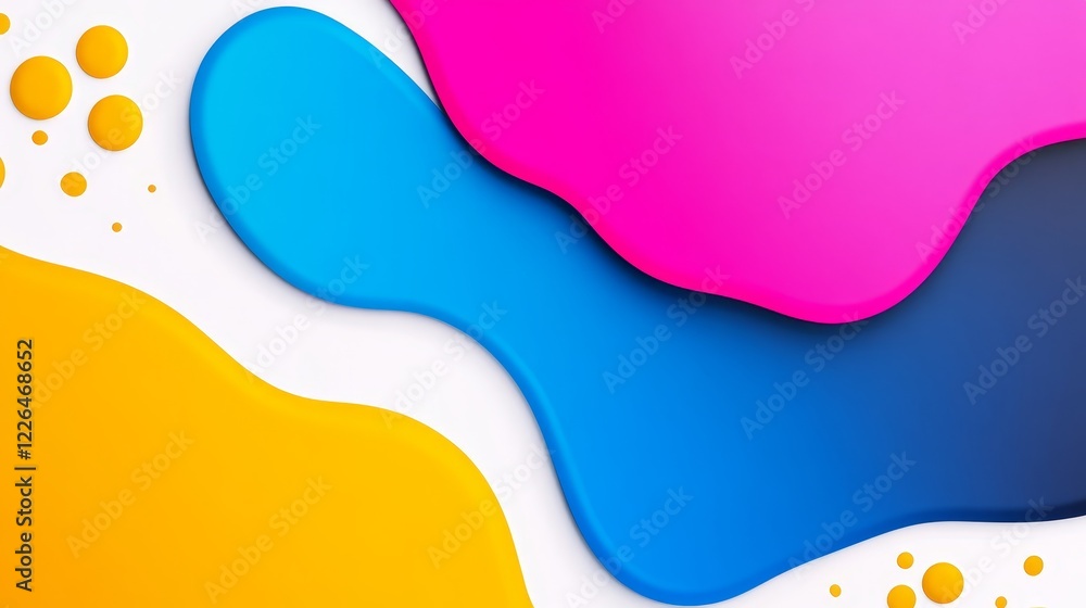 Poster abstract colorful wavy design with splashes of color - a vibrant abstract composition featuring wavy