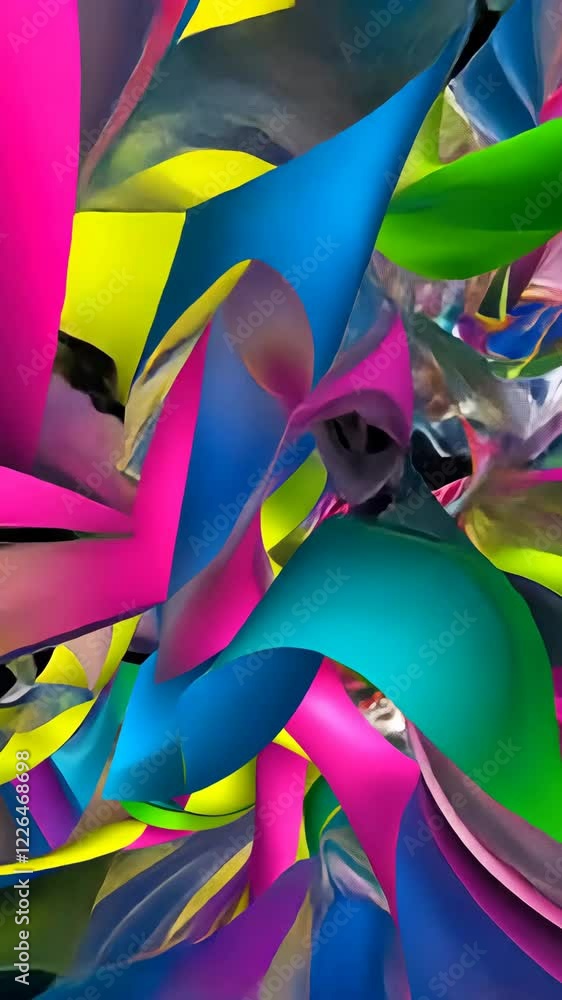 Poster swirling colors create a vibrant visual experience in a dynamic abstract composition