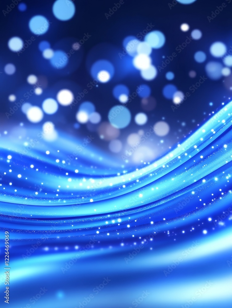 Poster beautiful blue abstract background with bokeh effect - a stunning abstract background featuring flow