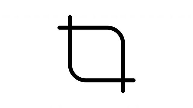 Animated expanding crop tool line icon for photo editing application
