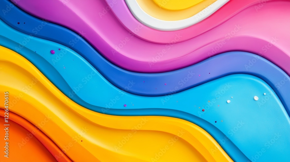 Poster colorful waves of abstract design - vibrant and smooth flowing waves in various colors create an eng