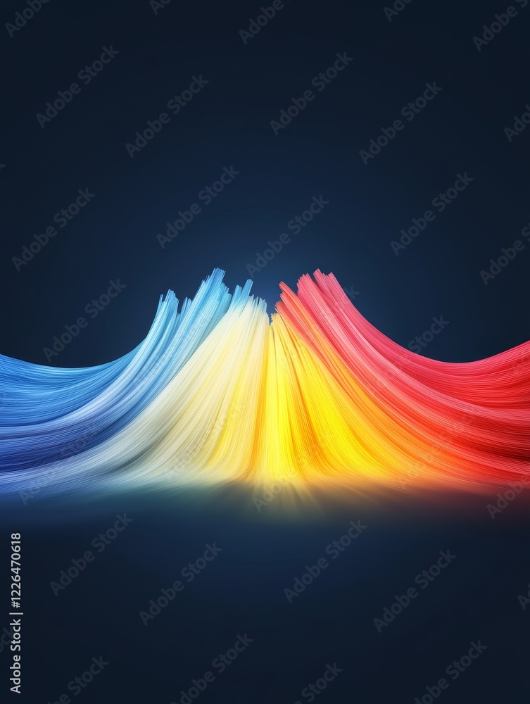 Poster colorful wave motion abstract background - an abstract representation of colorful waves blending tog