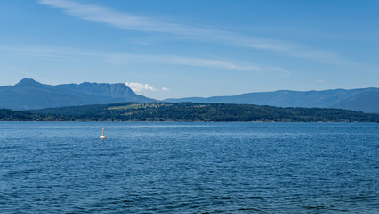 Beautiful Shuswap Lake on a sunny summer day near Herald Provincial park British Columbia Canada