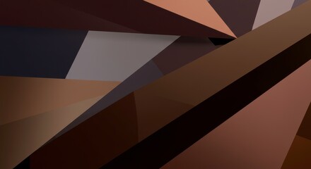 Geometric Abstraction: An artistic arrangement of overlapping geometric shapes and planes in earthy tones, showcasing abstract forms and textures and depth.