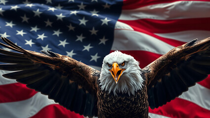 Naklejka premium Eangleand American Flag Symbol Background Ai Generated 4