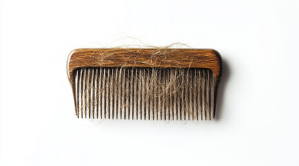 Hair loss, comb with hair, created by Generative AI technology.