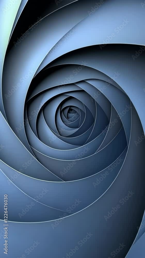 Poster swirling blue patterns form a mesmerizing spiral design illustrating depth and elegance in abstract 