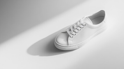 A single white sneaker with a clean design placed on a white background.