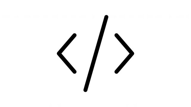 Coding symbol animation with disappearing slash
