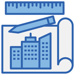 Urban Planning Blue White Icon