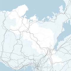 日本の京都府と隣接する都道府県を含む、シンプルなロードマップ