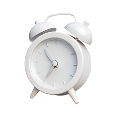 Plastic white 3D alarm clock icon