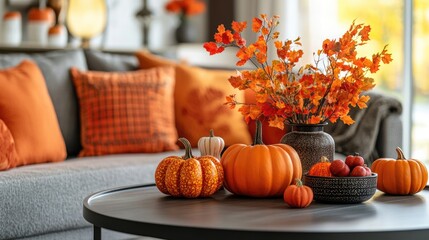 Autumnal Decor on a Coffee Table