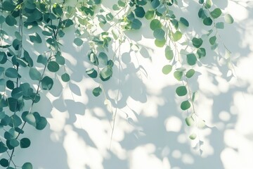 Natural Greenery Shadows on Light Background with Soft Illumination