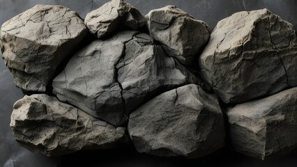 Abstract Background  Black Rock Texture with Cracks