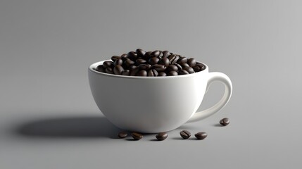 A cup with coffee beans inside