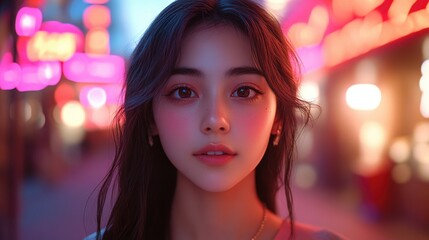 Futuristic, neon-lit aster cityscape