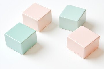 Obraz premium Soft Colorful Cubes in Pastel Shades on a Light Background