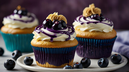 cupcakes with cream and chocolate
