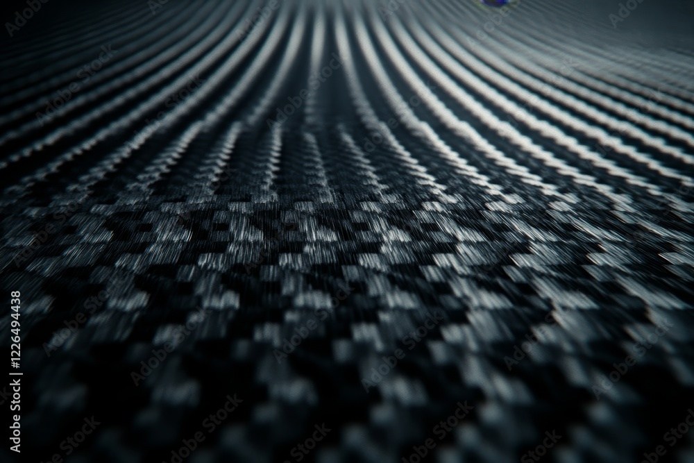 Aufkleber textured surface of carbon fiber with dynamic waves and patterns
