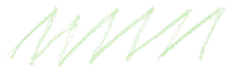 green pencil strokes isolated on transparent background
