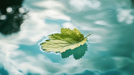 Leaf Floating on Water