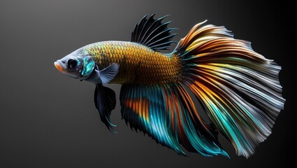 Fototapeta premium Vibrant Betta Fish, a cockerel breed