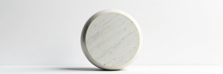 Round ceramic ornament with flat surface on white background, ornament, white