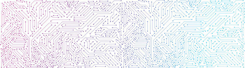 Circuit board electronic technology background. Abstract AI circuit board pattern connected neon lines. Computer motherboard with a chip, processor, and semiconductor concept