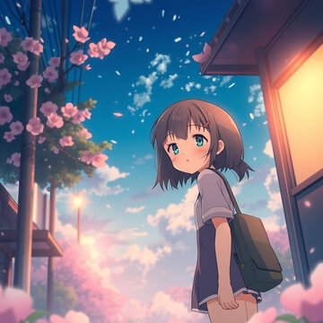 Una protagonista femenina de animaci&oacute;n con colores y direcci&oacute;n sensuales.
Ella est&aacute; en un lugar de ensue&ntilde;o.
