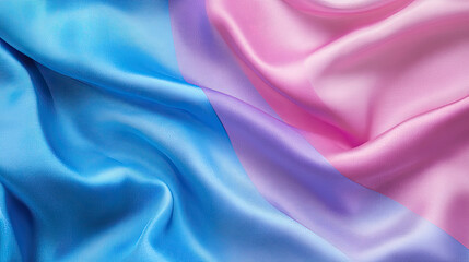 Obraz premium Soft Flowing Silk Fabric in Shades of Blue and Pink Colors