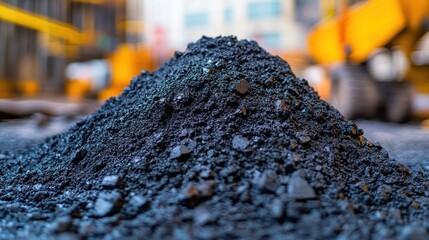 Naklejka premium Industrial black powder pile, construction site