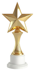 PNG Golden star trophy symbol recognition achievement.