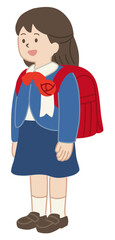 新一年生の女子のベクターイラスト