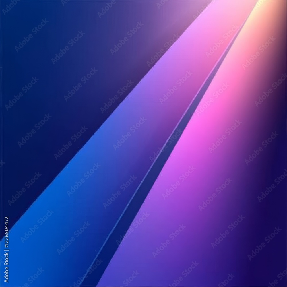Poster abstract blue and purple gradient background with diagonal lines and light effect.
