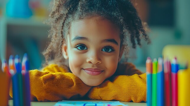 Close-up of a child drawing a card in Pictionary, ready to illustrate their idea with bright markers